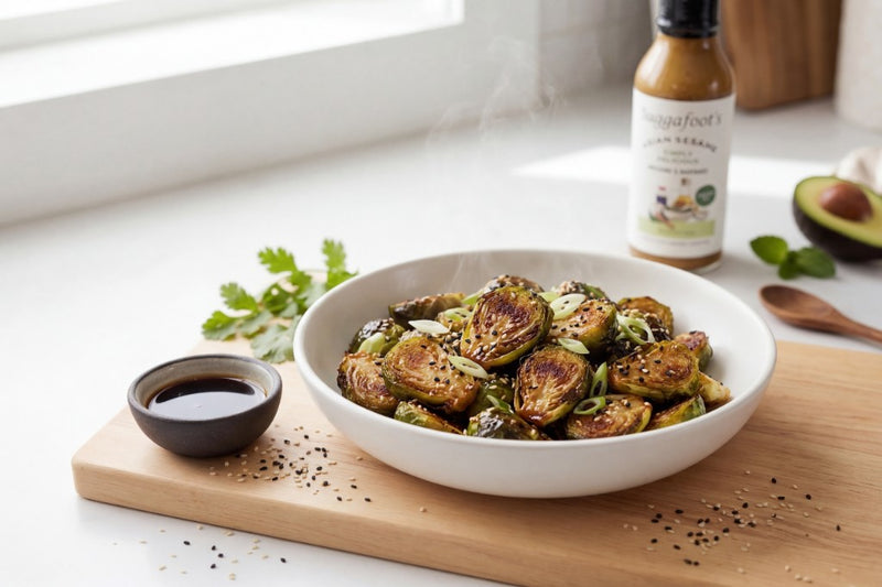 Air-Fried Crispy Sesame Brussels Sprouts